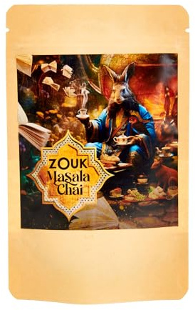 Zouk Masala Chai Spice Blend, cardamon cinnamon ginger & cloves, 60g | Authentic Indian Chai Spice Mix, Cardamom, Cinnamon, Ginger, Cloves & Black Pepper, Make Homemade Chai Tea & Chai Latte