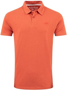 Weird Fish Jetstream Polo Shirt Rust Leaves Size M