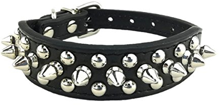 Newtensina Stilvoll Hundehalsband Punk Hundehalsband Nieten Hundehalsband für Hunde - Black - XS