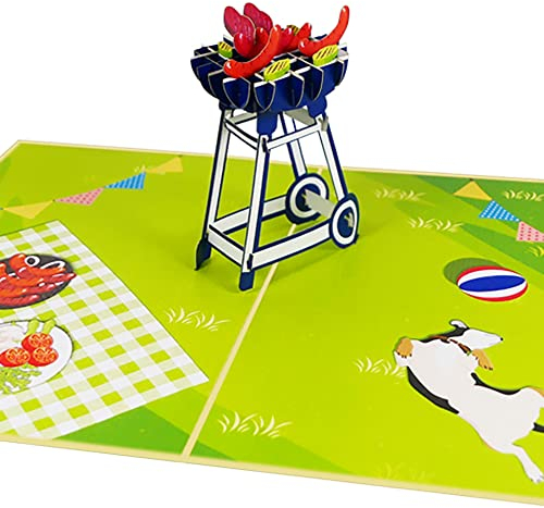 Sweetpopup® 3D Geburtstagskarte für Frauen & Männer | Pop Up Karte Grillabend | Einladungskarte Geburtstag Fest Feiern | Geschenkkarte Gutscheinkarte Urlaub Ruhestand | Klappkarte Grill, 022