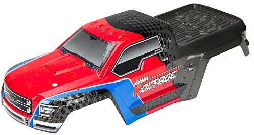 ARRMA ARAC3326 1/10 Lackierter Körper mit Aufklebern, Rot/Schwarz: Granite Spannung Boot, M
