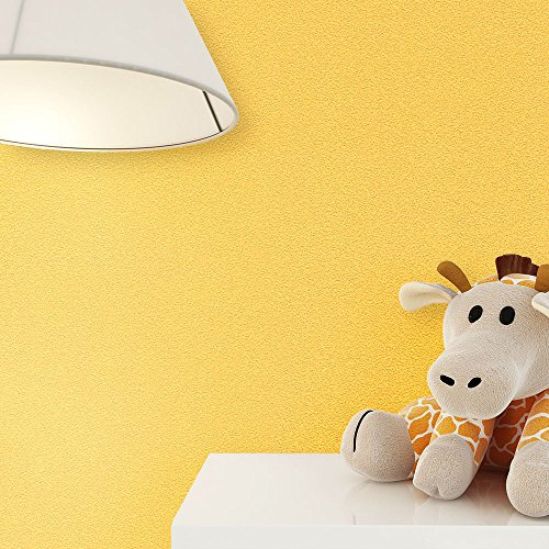 NEWROOM Papier peint enfants jaune couleur unie texture Uni intissé orange