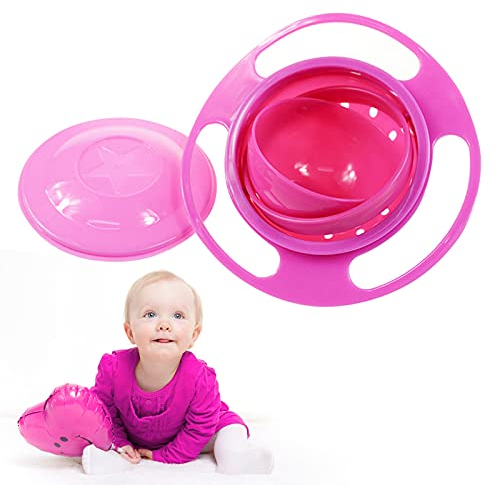 censhaorme Universal tazón de Fuente Gyro Bowl, Anti derrame de Smooth 360 Grados de rotación giroscópica tazón para Bebés y Niños