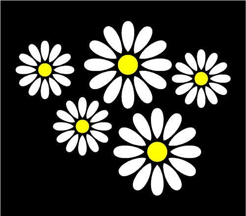 Vinyl Stickers 5 x Gänseblümchen Abziehbilder