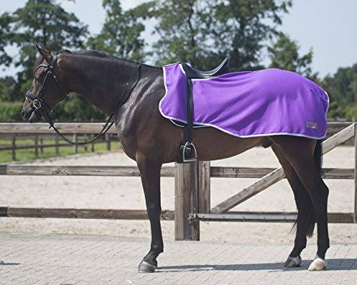 QHP Nierendecke Fleece-Ausreitdecke Color Fleecedecke Sattelausschnitt (XL, Passion Flower)