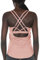 icyzone Damen Sport Yoga Tank Top mit Integriertem BH - 2 in 1 Sport Oberteile Fitness Gym Shirts (S, Blasses Erröten)
