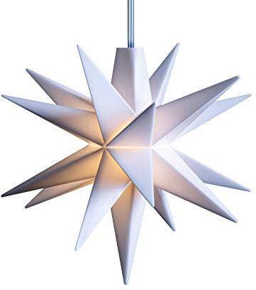 3D LED Stern Ø 8 cm Weihnachtsstern Batterie Ministern Innen mit Timer Kunststoff Stern klein Leuchtstern Deko für innen Indoor von Dekowelt (Weiß)