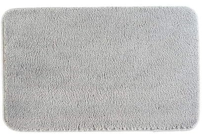 Treer Badezimmermatte Weicher Saugfähig Badezimmerteppich, Mikrofaser Beflockung Einfarbig Badematten Antirutsch Badvorleger Duschteppich Waschbar Badteppich für Badezimmer (Grau,40x60cm)