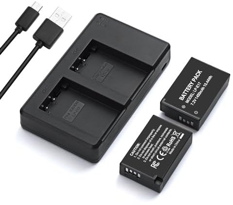LORDONE - Pack of 2 LP-E17 & LP E17 Dual USB Charging Battery for Canon EOS R8 R10 R50 R100 RP EOS77D 850D 800D 760D 750D 200DII 200D M5 M6 M3 Rebel T7i T8i T6 T6 T6 TT6 SL2 SL2 SLSL3 Cameras