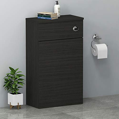 Contemporary 500 x 260mm Hale Black BTW Back to Wall WC Unit Bathroom Furniture