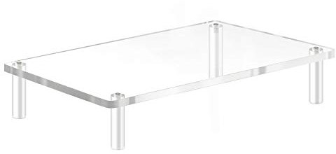 Yestbuy Acrylic Monitor Stand Riser, Clear Computer Monitor Riser, Desktop Organizer Stand for Office Accessories, Printer, Notebook, and All Flat Screen Display, Ergonomic Monitor Riser Stand