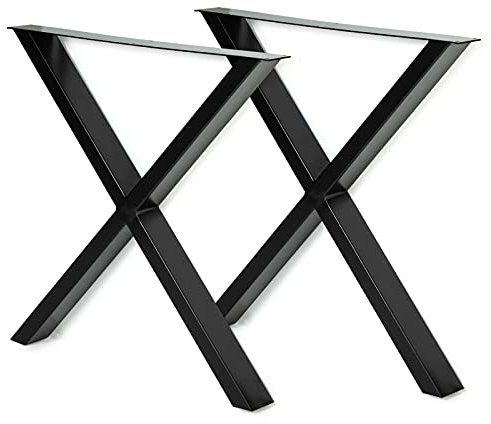 IDMarket - Lot de 2 Pieds de Table Forme X 72x73 cm Design Industriel