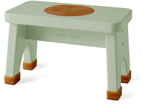 Hevea Vielseitiger Hocker Kinder aus Gummiholz: Dänisches Design, rutschfest & Einfach zu Montieren - Sicher & Stabil für Alltägliche Bedürfnisse - Sitzen, Stehen & Erreichen (Salbei)