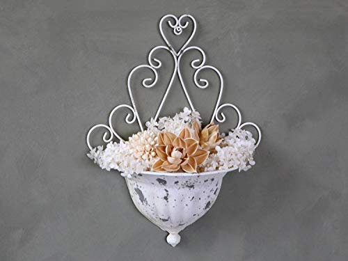 Chic Antique Wandhalterung für Pflanzen antik weiß im französischen Stil H43/L32/B13,5 cm