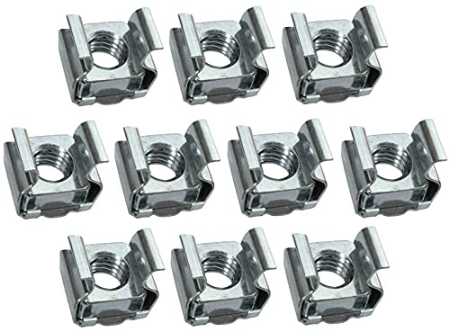 AERZETIX - Set di 10 Dadi ingabbiati quadrati - M6 - in acciaio al carbonio zincato - per lamiera - fissaggio a parete - C49674