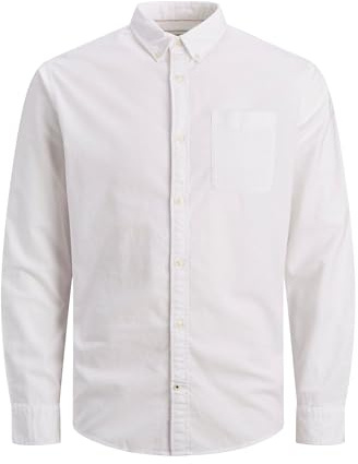 Jack & Jones Male Camicia per Il Tempo Libero Plus Size Slim Fit, Bianco, 4XL