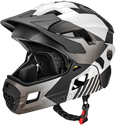 ROCKBROS Kids Bike Helmet Adjustable Detachable Full Face Bike Helmet for Children Bicycle, Skateboard, Scooter, Protective Gear