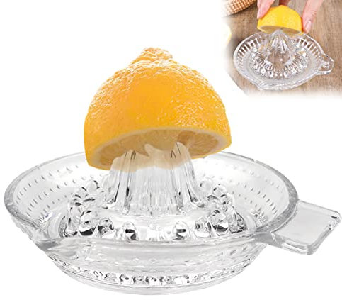 DOERDO Lemon Squeezer Fruit Hand Squeezer Hand Juicer with Handle, Dishwasher Safe, Heavyweight Glass