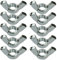 AERZETIX - C58239 - Set di 10 Dadi con alette/orecchie M10 - dado a farfalla - metrica femmina - in acciaio zincato - colore argento