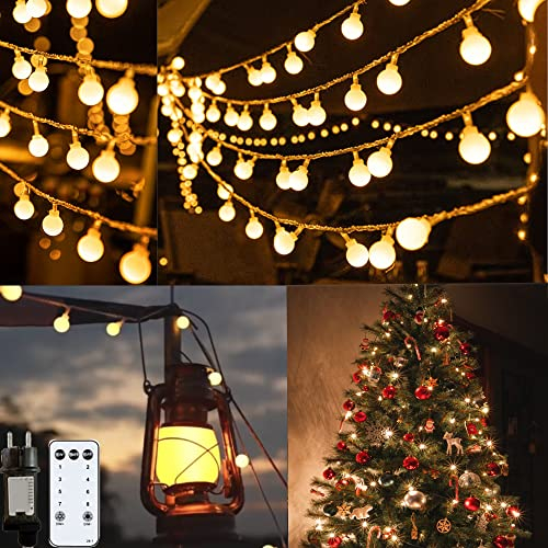 Catena Luminosa 20M 200Led 8 Modalità per Esterni, Feste, Natale, Decorazione di Nozze, Matrimonio, DIY, Festa, Voltaggio 31V, Bianco Caldo
