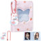 3 Zoll Kpop Photocard Binder, 40 Pockets Photocard Holder Kpop Niedlich Mini Photo Kpop Album, Butterfly Hollow Kpop Binder Photo Card Holder with Lovely Pendant für Fotosammlung