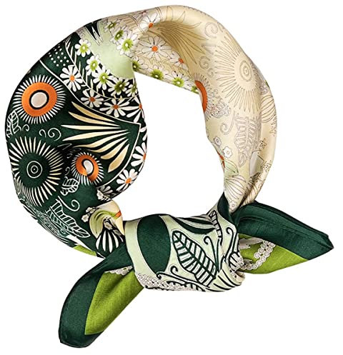 ACMEDE Seidentuch Schal Damen 100% Maulbeerseide Seidenschal Mädchen Bandana Kopftücher Damen Seidentuch Halstuch Seidenschal Bandana Vierecktuch Kopftuch 53x53cm