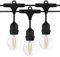Ledvion - LED Lichterkette, 10M, Inklusive 10x Silber E27 LED, 1W, 2100K, Inklusive 10 Gold Filament LED-Lampen, IP65