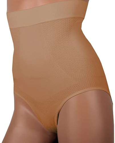 Bestlivings Figurformender Miederslip - Highwaist Miederhose mit Bauchweg Effekt - Seamless Shapewear Bodypants (Beige, 48/50)