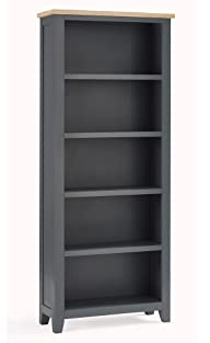 Julian Bowen Bordeaux Tall Bookcase Dark Grey, Black, One Size