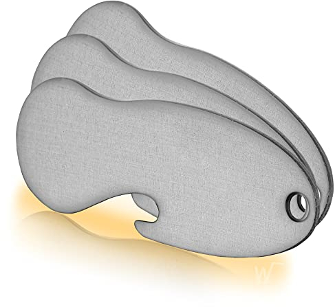 Einkaufswagenlöser Blanko F2 / Entriegler für Einkaufswagen – inkl. 1 Jahr Schlüsselfundservice/Einkaufswagenchip abziehbar/Einkaufschip zum rausziehen/Schlüsselanhänger Metall / 3 Stück