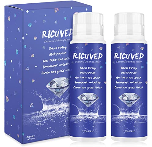 RICUVED Diamond Painting Versiegelung 240ML - Diamond Painting Zubehör Dauerhaft Geschützt & Zuverlässigen Halt Geeignet Diamant Painting Zubehör für Kreative Diamond Painting & Puzzles