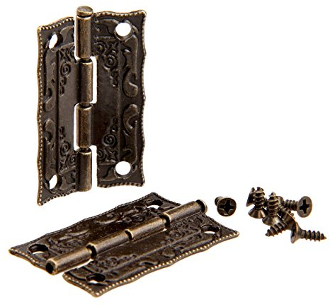Mgoodoo 2 piezas antiguo grabado en relieve cerradura de bloqueo para muebles armario de madera joyero
