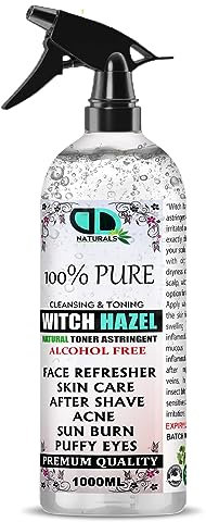 1000ml | Witch Hazel Pure Natural Facial Gentle Unscented Cruelty Free, Vegan, Cleansing & Toning - Aromatherapy, Skincare and DIY Beauty Recipes (1000ML)