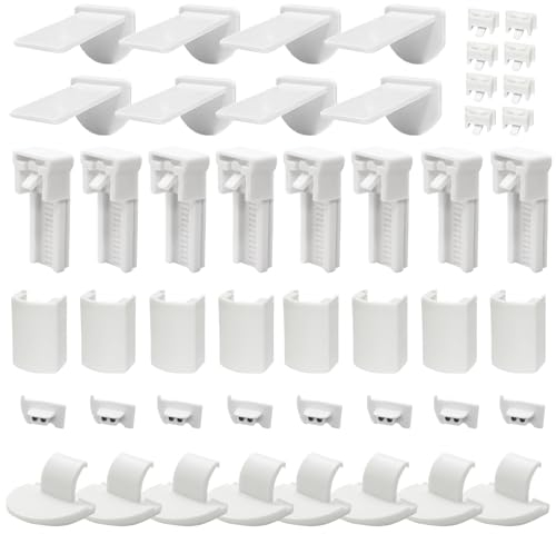 Plissee Ersatzteile Klemmträger 8er Set Ancable Klemmfix Halterung Plissee Halterung Ersatzteile für Plissee ohne Bohren Plissee Halterung ohne Bohren mit 8 Stück 2.5 mm Stopfen