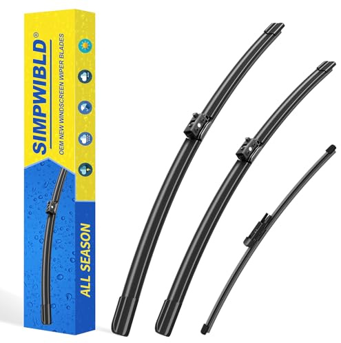 3 Stück Scheibenwischer Vorne + Hinten Wischerblätter 3 Scheibenwischer für 2016-2021 Mercedes-Benz GLC 250/300/350/GLC43 AMG/GLC63 AMG Modelle, OEM Qualität Original Style (22 Zoll + 22 Zoll + 12