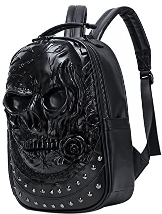 VALICLUD -nieten-rucksack Stilvoller 3d-geprägter Rucksack Mit Nieten Für Jungen Modische Schultasche Schwarz