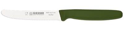 Giesser Messer Brötchenmesser Tomatenmesser Küchenmesser 11cm Klinge 3mm Wellenschliff Klinge 11cm (Olive)