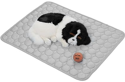 YXHZVON Haustier Kühlmatte, Waschbares Hundematte, Sommer Kühlkissen für Hunde, Selbst Kühlende Hundematte für Zuhause Unterwegs oder im Auto, 70 x 55 cm, L, Grau
