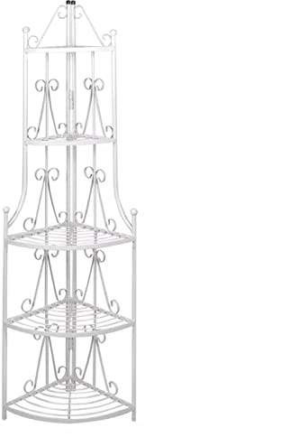 BaraSh Pflanzentreppe Blumenregal Standregal Eckregal Blumentreppe Stahl Pflanzenregal IndoorweißBlumenregal Aussen