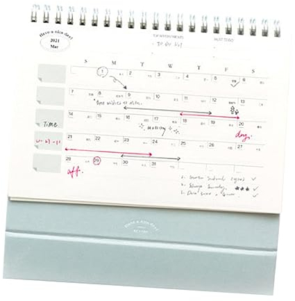 COHEALI 1 Stück 2021 Schreibtischkalender Tisch-Flip-Kalender Desktop-Dekor schreibtischdeko schreibtisch dekoration das Geschenk Staffelei Stehender Kalender Spulenkalender für 2021 Mini