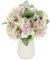 Hortensien-Bouquet in Vase Künstlicher Hortensienbusch Hortensienbouquet Kunstblumen Strauß Bouquet Arrangement Seidenblumen Blumenstrauß Blumenbouquet Blumenarrangements Hochzeitsdeko Tischdeko, rosa