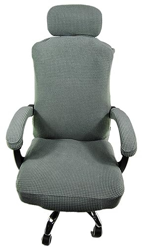 Mswborml Ergonomic Office Computer Game Chair Slipcovers with Headrest and Armrest Cover, Universal Computer Chair Covers Slipcovers Stretch, Anti Slip Gaming Chair Seat Covers Slipcovers,A