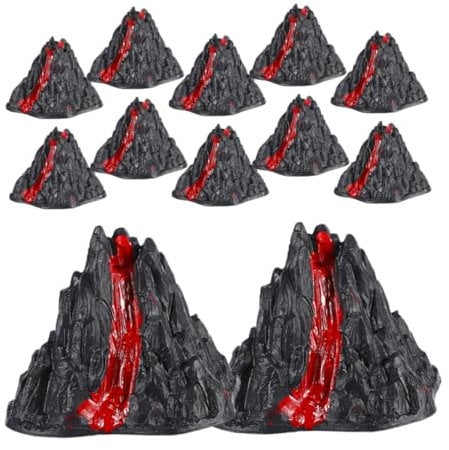 FONDOTIN 12 Stück Vulkanmodell Dekoration Für Sandkasten Und Wohnräume Aus Robustem Kunststoff Realistische Lava Figur 8cm Kindgerechtes Spielzeug Und Landschaftszubehör