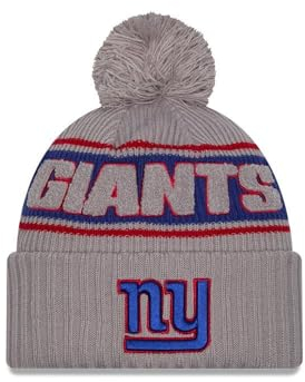New Era New York Giants NFL 2024 Sideline Sport Knit Grau Bommelmütze - One-Size