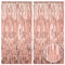 2pcs 3.2ft X 6.5ft Metallic Tinsel Curtains Background Streamer for Birthday Party Wedding Decoration (Rose Gold)