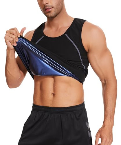 Velssut Sauna Vest for Men Slimming Vest Sweat Suit Workout Suit Waist Trainer Tank Tops Fitness Exercise