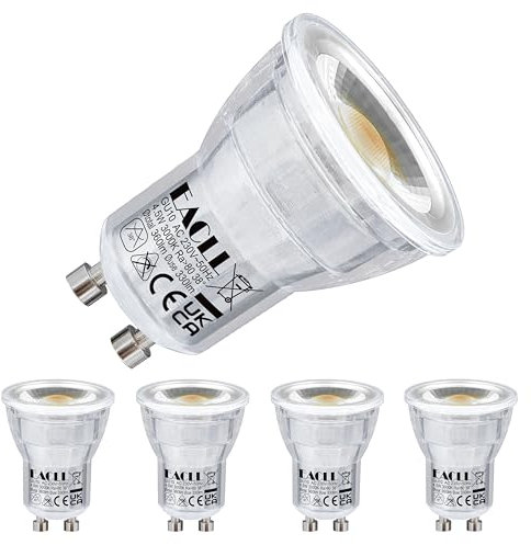 EACLL Mini GU10 LED Warmweiss 4.5 Watt Ersetzt 40W Halogen Leuchtmittel, 4er-Pack, 360 Lumen 3000K Birnen, AC 230V Flimmerfrei Strahler, Abstrahlwinkel 38 Grad Spot, Nicht Dimmbar Reflektor Lampen