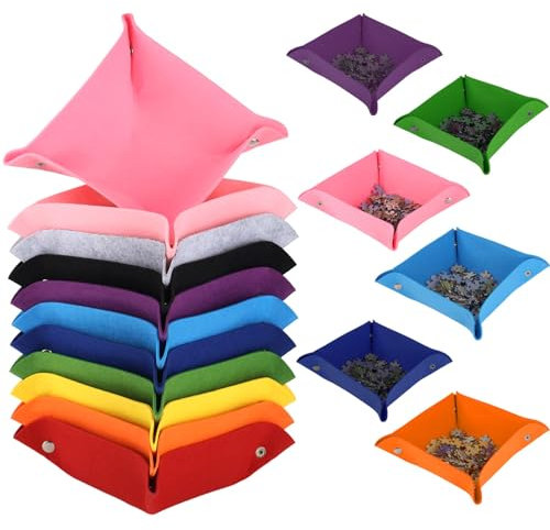12 Stück Zubehör Puzzle Sortierer Schalen Filz Stapelbare Puzzle Sortiertabletts Für Bis 1500 2000 2500 Puzzle,Tragbare Puzzle-Sortierschale