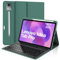 Funda con Teclado para Lenovo Idea Tab Pro 12.7, Teclado Bluetooth Inalámbrico Desmontable con Funda Delgada y Ranura para Bolígrafo para Tablet Lenovo Idea Tab Pro 2025 12.7 Pulgadas, Verde Oscuro