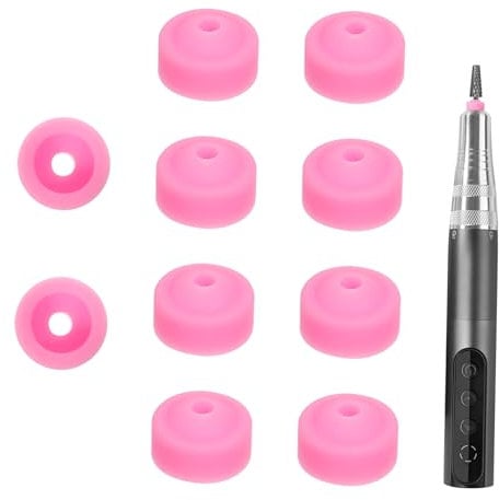 VINTORKY Nail Drill Dust Protector Caps 10 Pack Nail Art Tools Cover Grinding Head Caps for